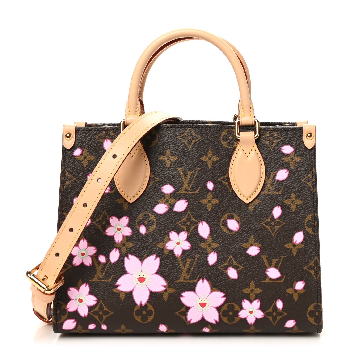 LV X TM Monogram Cherry Blossom Onthego PM Sakura Brown