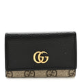 Dollar Calfskin GG Supreme Monogram GG Marmont 6 Key Holder Case Black Beige Ebony