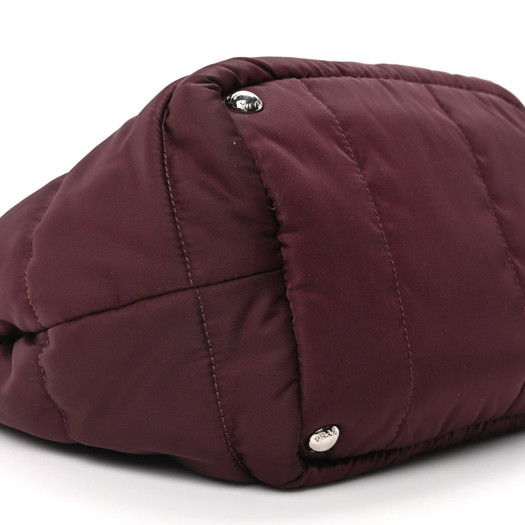 Tessuto Nylon Bomber Tote Bordeaux