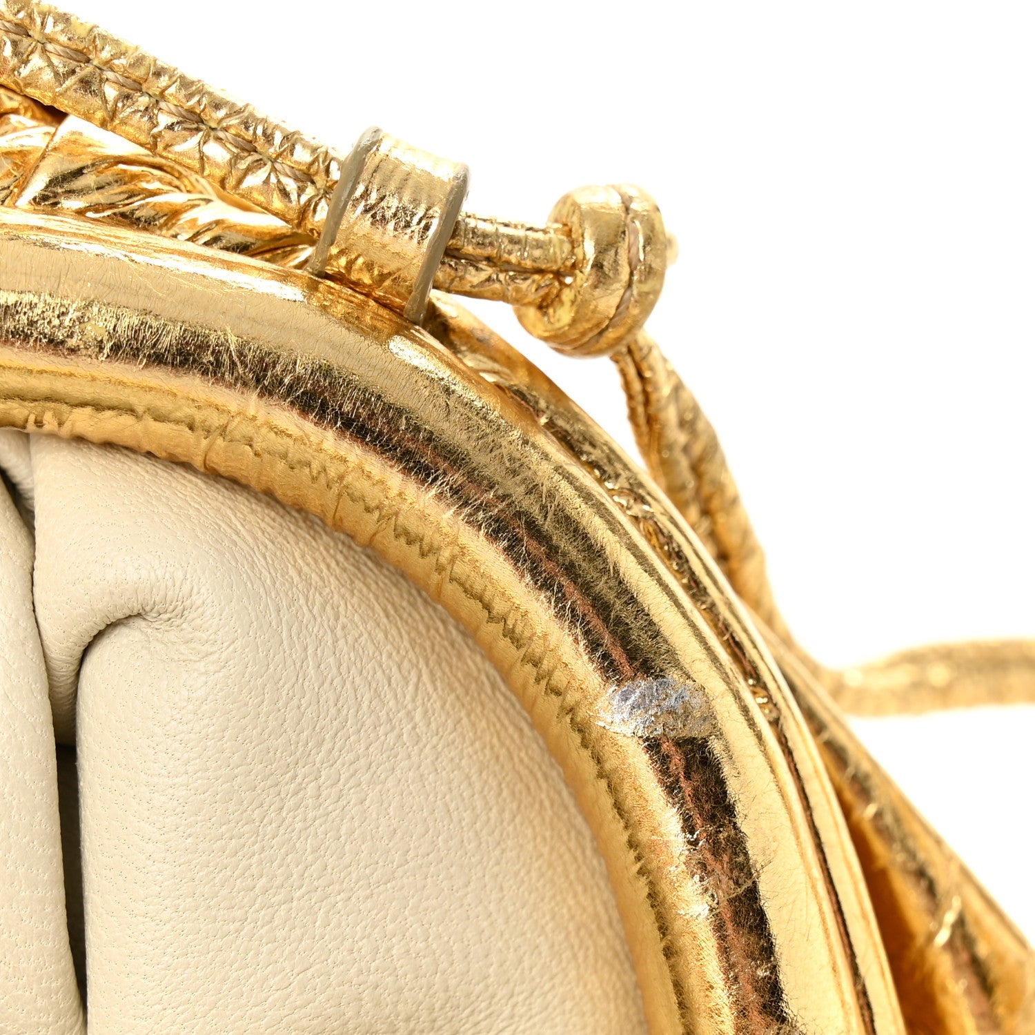 Metallic Crinkled Lambskin The Mini Pouch Oro