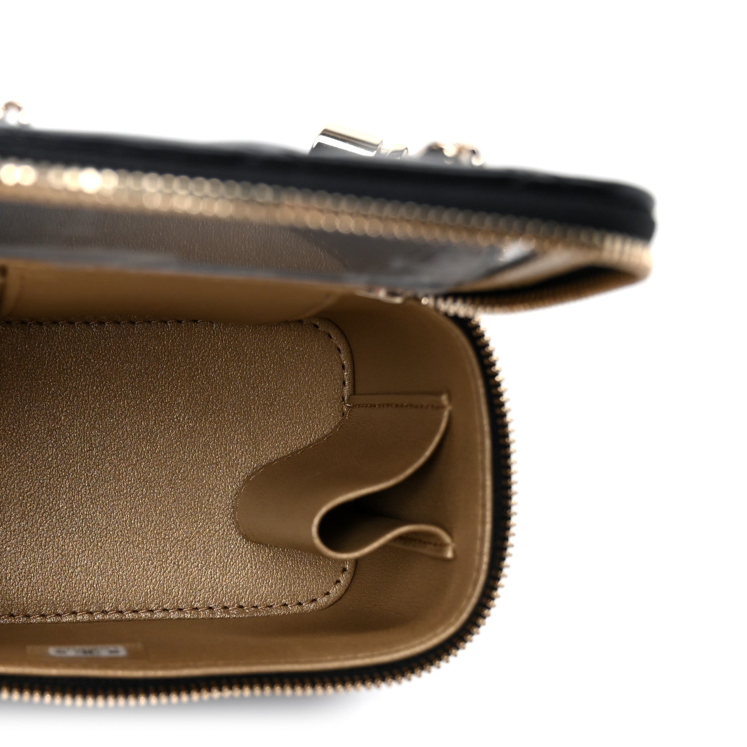 Lambskin Quilted Mini CC Crush Vanity Case With Chain Black