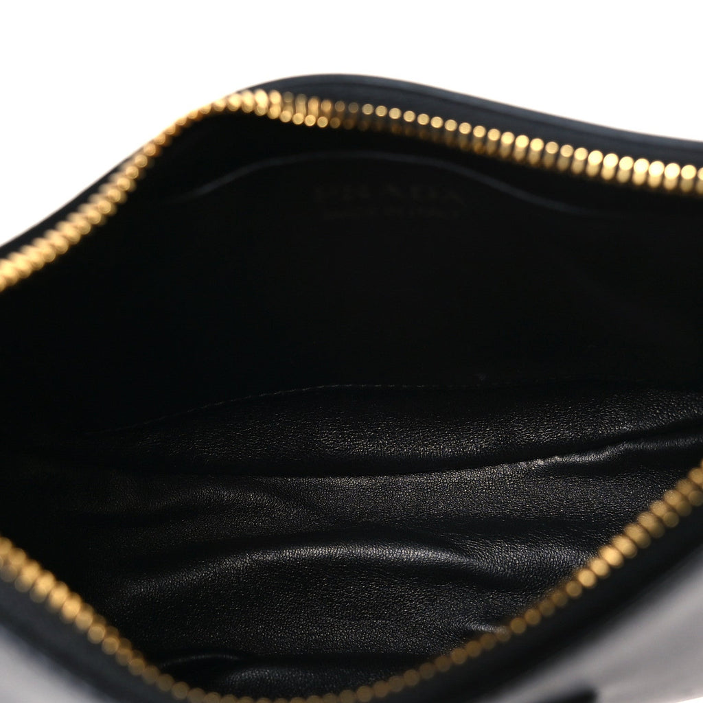 Soft Calfskin Arque Shoulder Bag Black