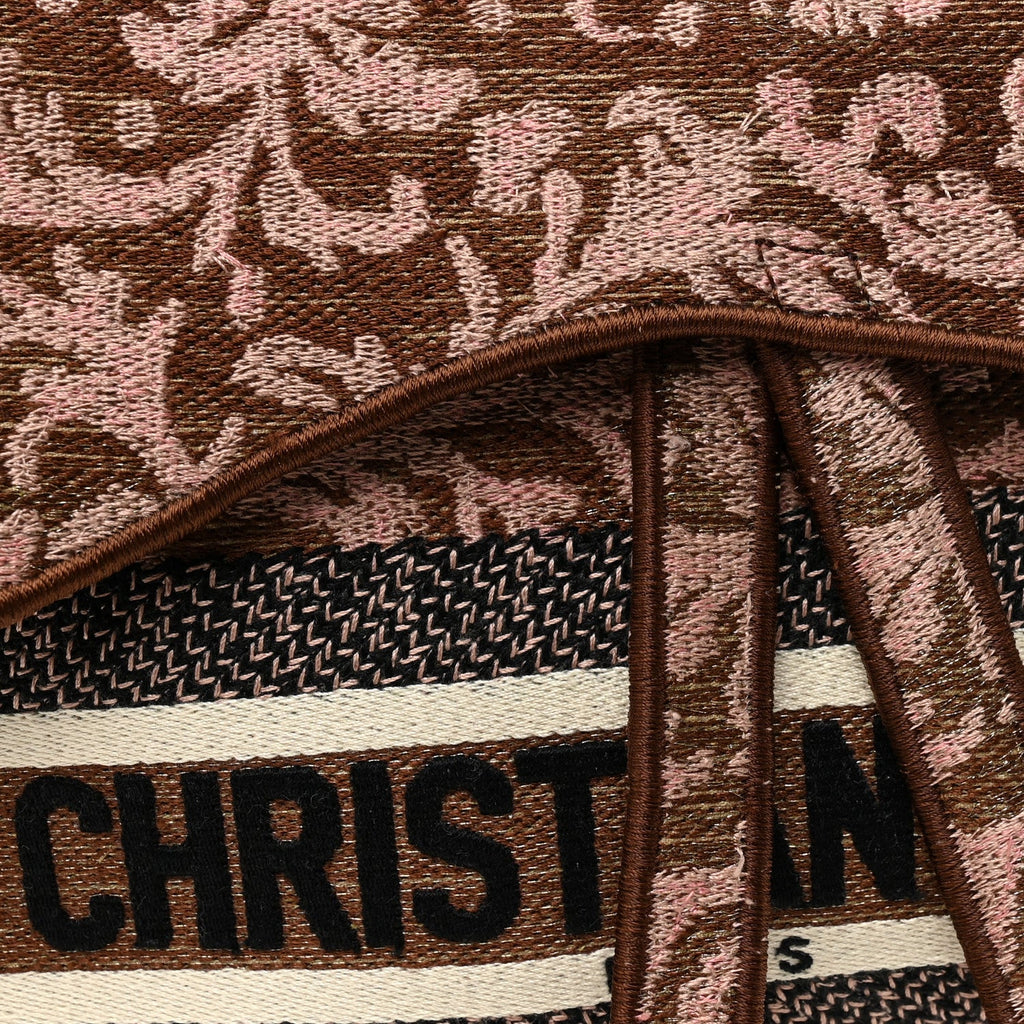 Canvas Embroidered Brocart Saddle Bag Metallic Pink
