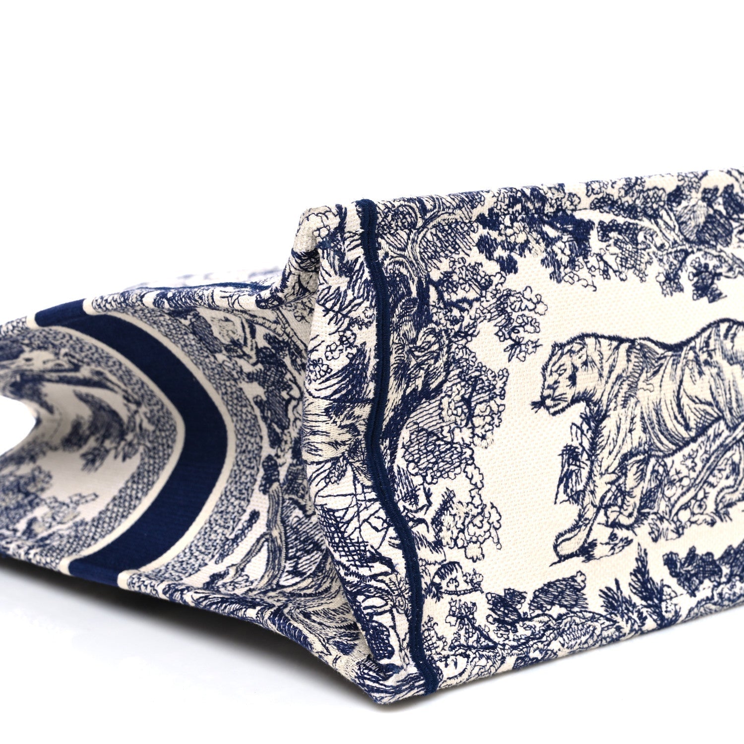 Canvas Embroidered Large Dioriviera Toile De Jouy Book Tote Blue