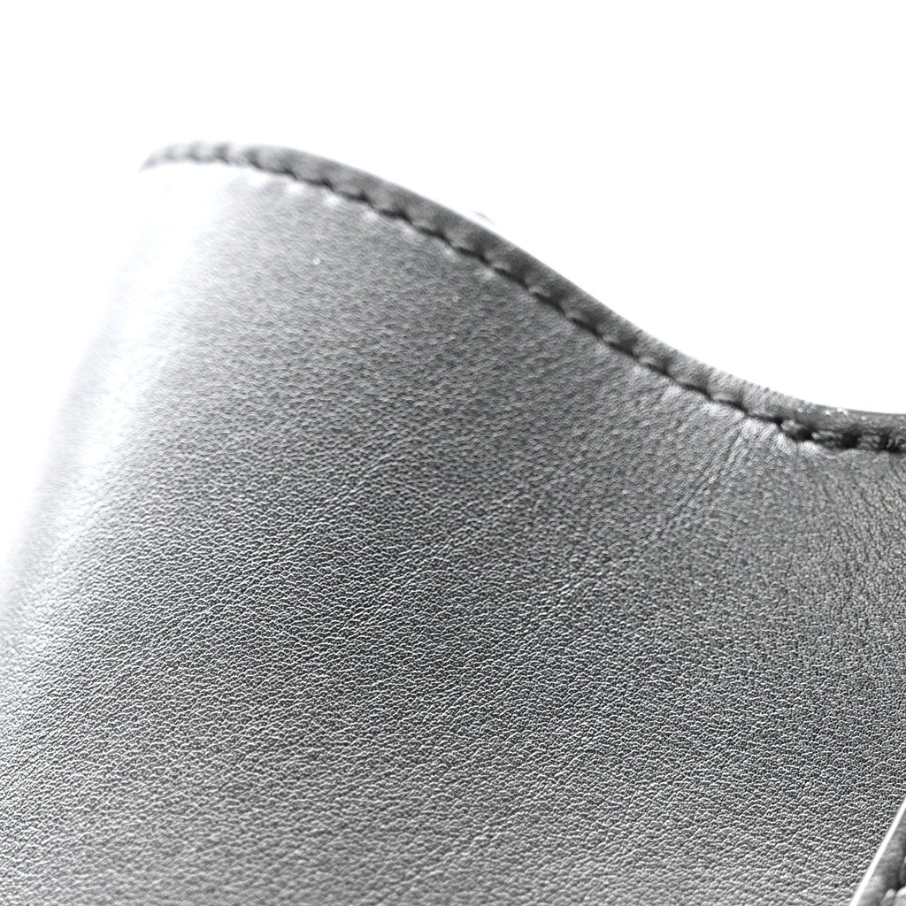Smooth Calfskin Mini Pebble Bucket Bag Black