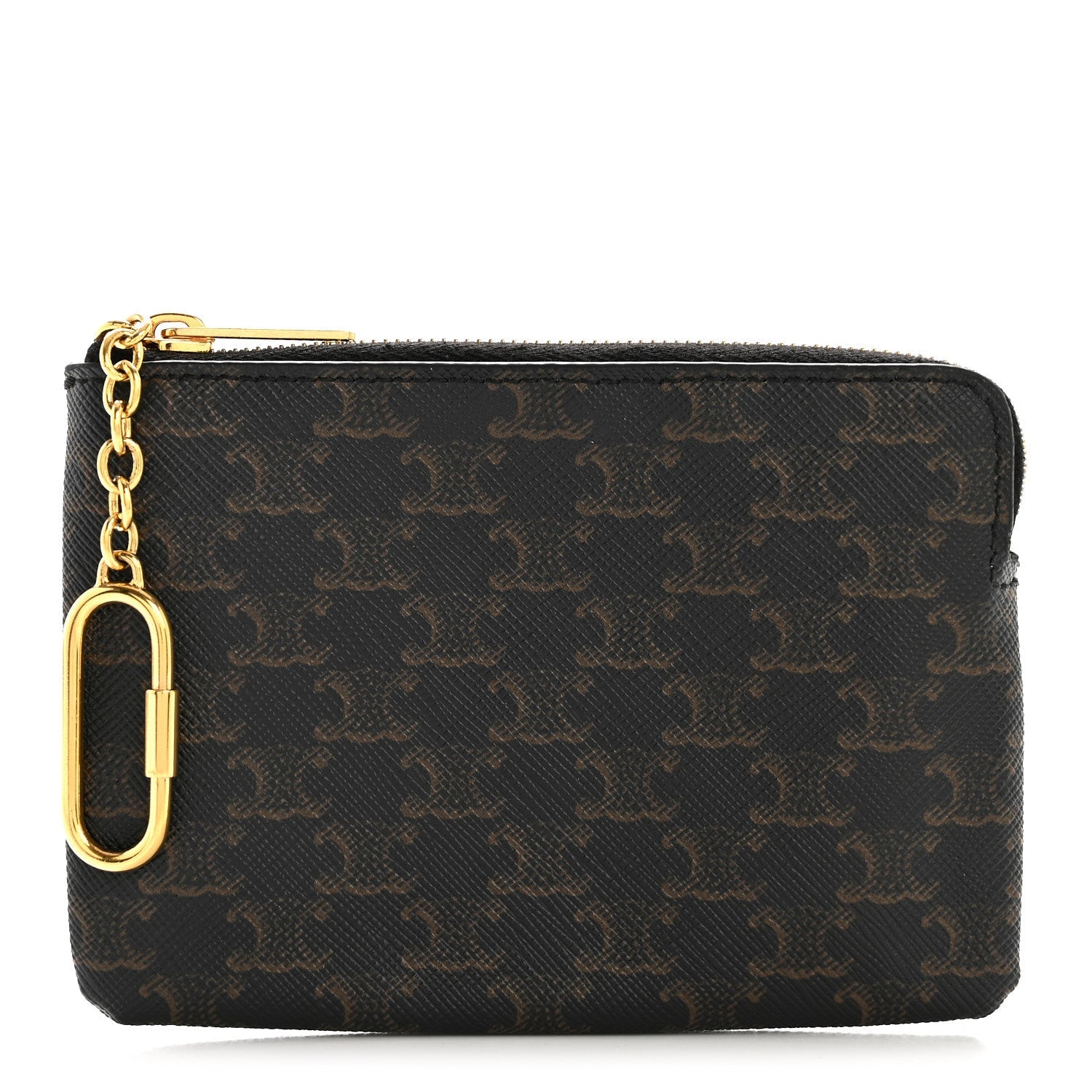 Triomphe Canvas Coin and  Pouch With Hook Black