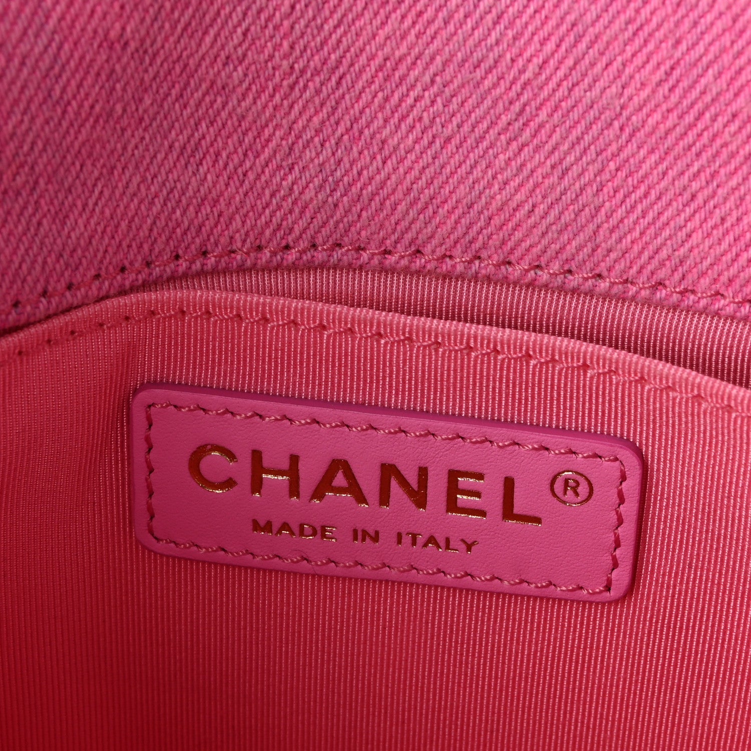 Denim Quilted Mini Messenger Flap Neon Pink