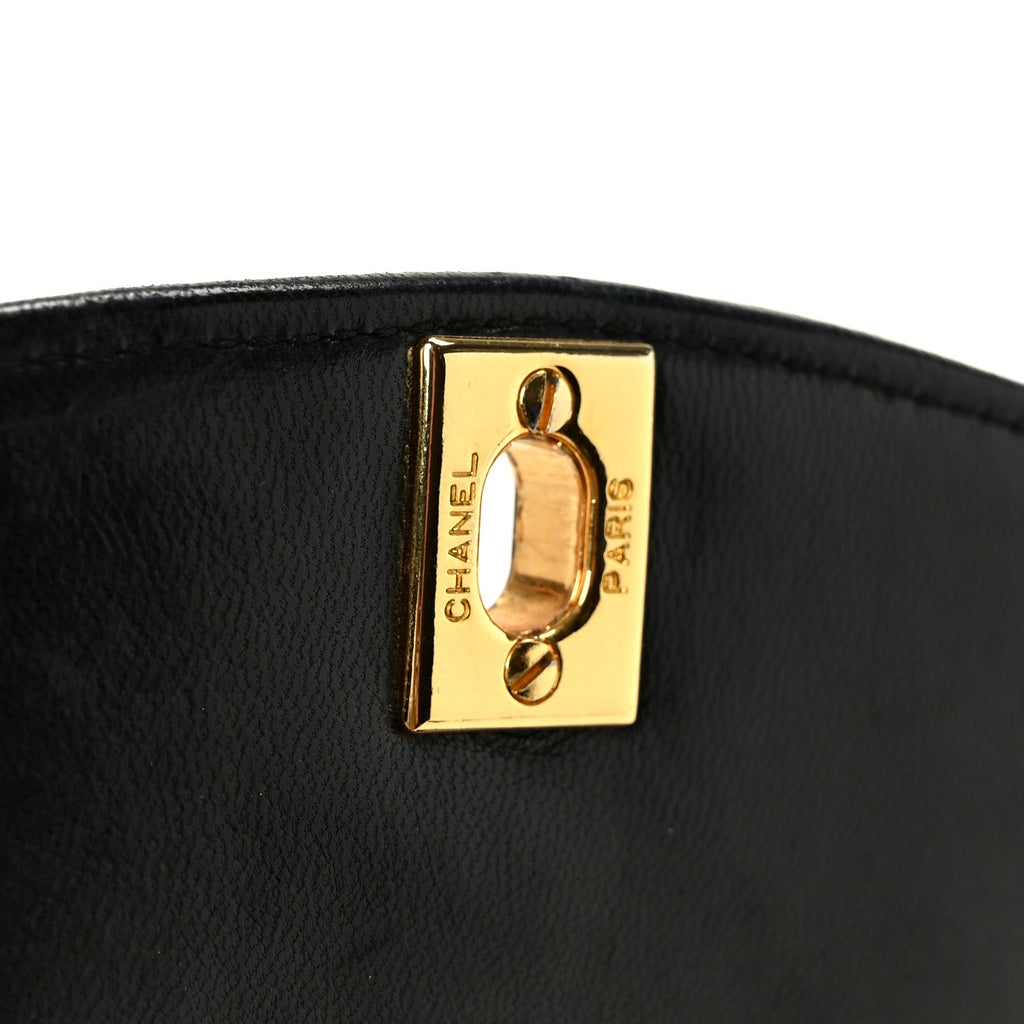 Lambskin Quilted Small Single Flap Black