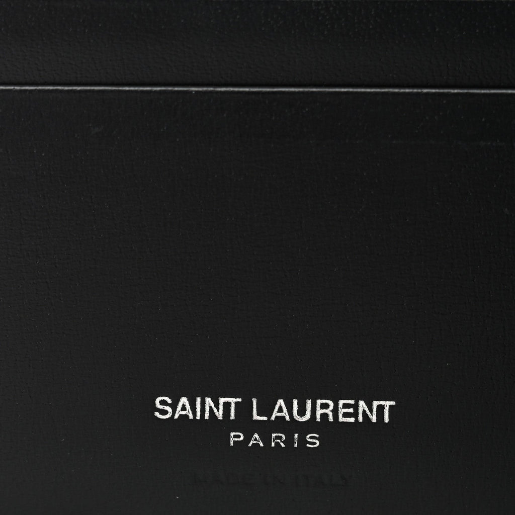 Matte Calfskin Tiny Cassandre East West Wallet Black