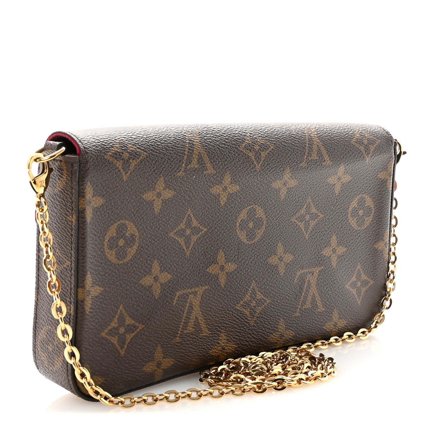 Monogram Pochette Felicie Chain Wallet Fuchsia