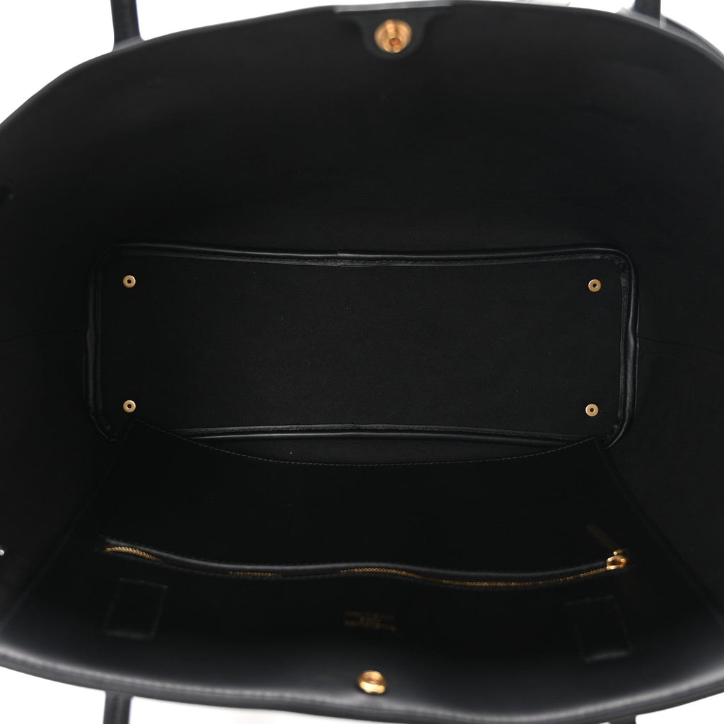 Smooth Calfskin Medium Bel Tote Bag Black
