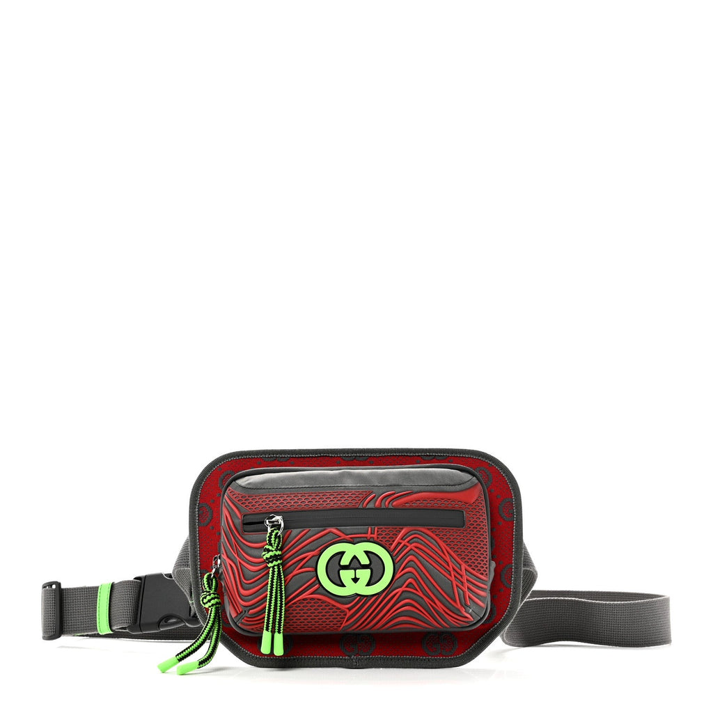 Jersey GG Monogram All Over Sporty Belt Bag Green Grey Multicolor