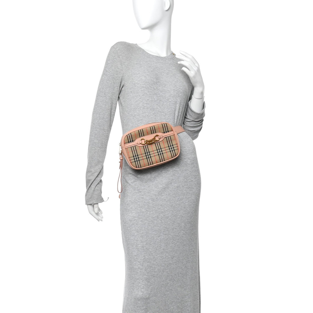 Smooth Calfskin 1983 Knight Check Link Bum Bag Pale Orchid