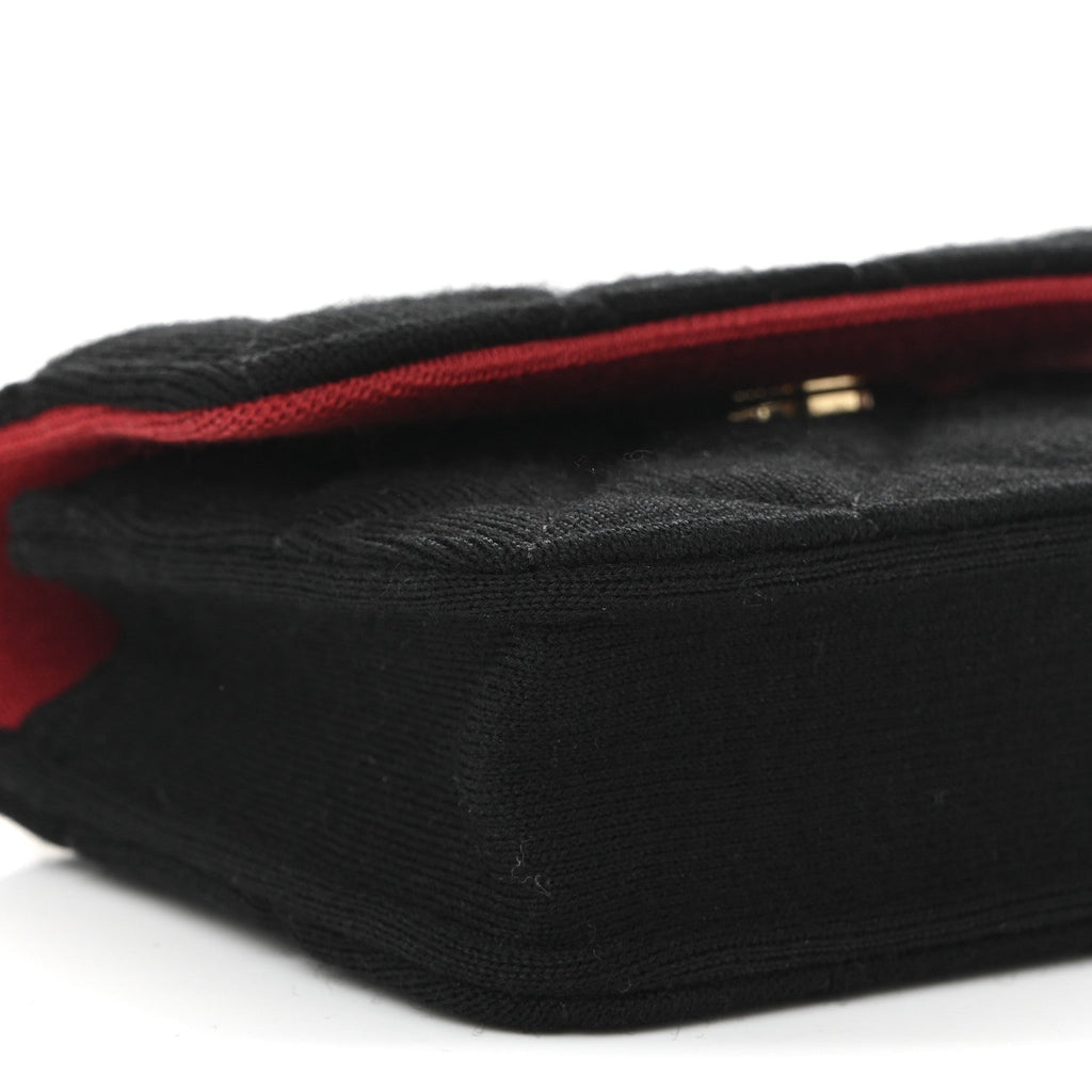 Jersey Quilted Micro Mini Flap Black