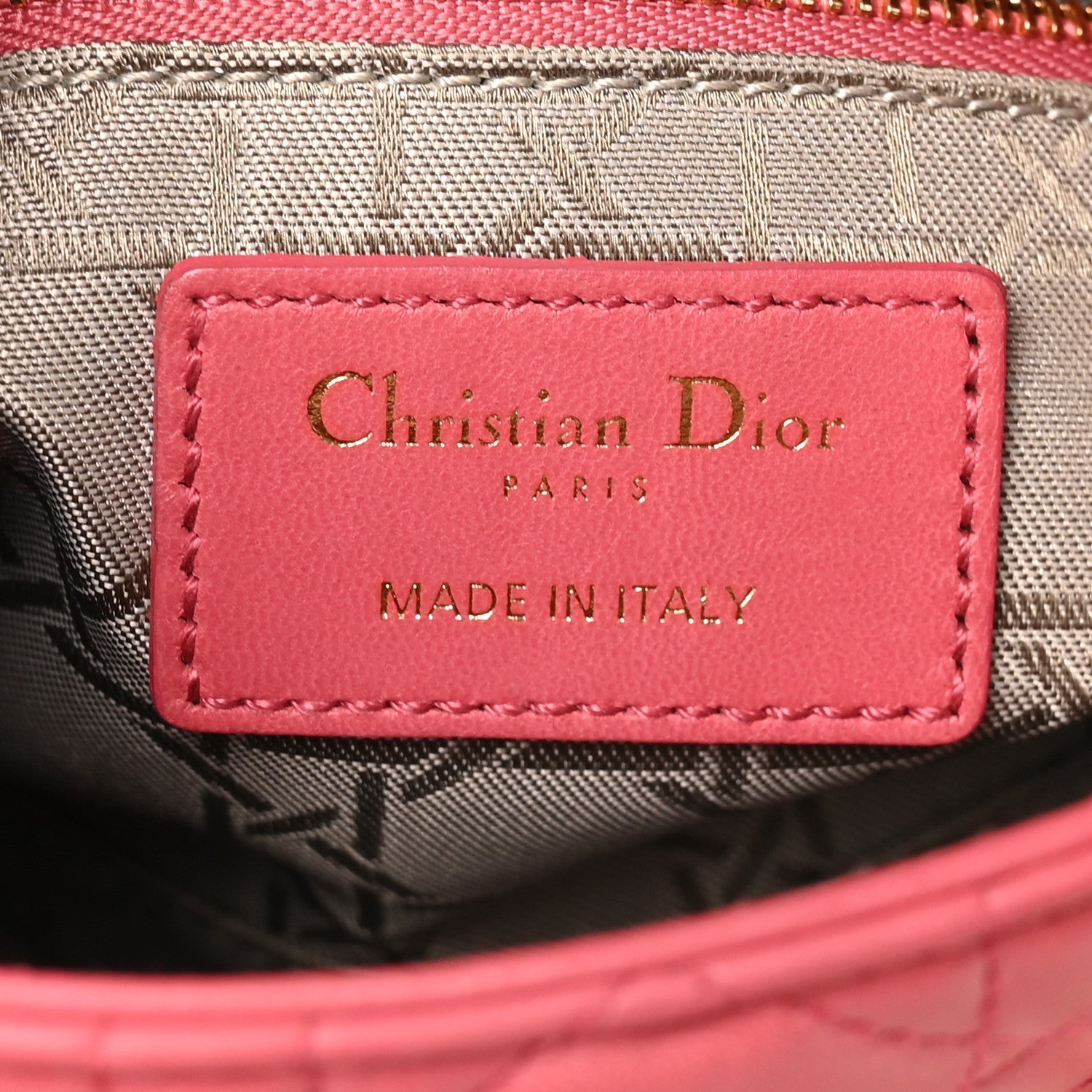 Lambskin Cannage Mini Lady Dior Pink