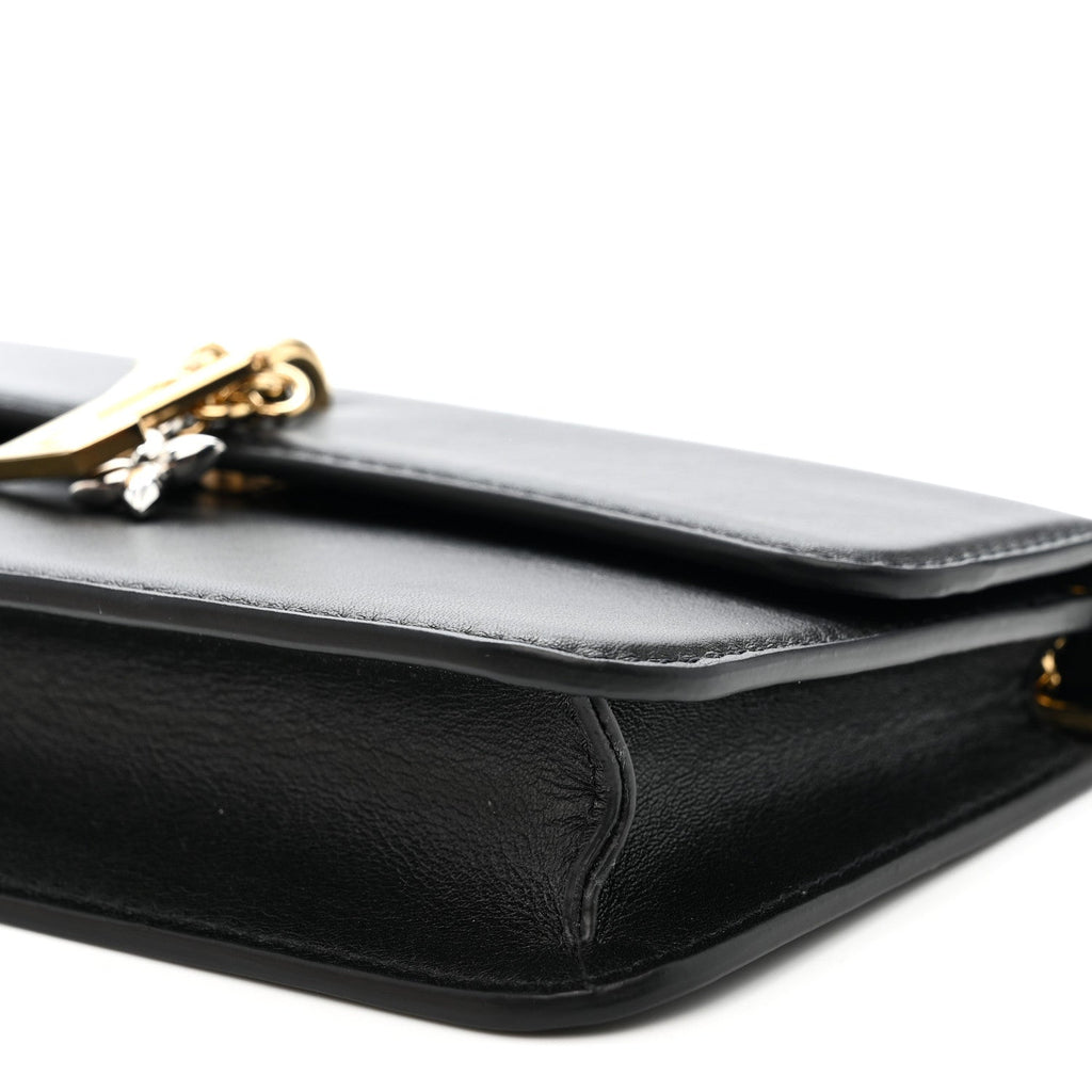 Calfskin LV Bloom Wallet On Chain Black