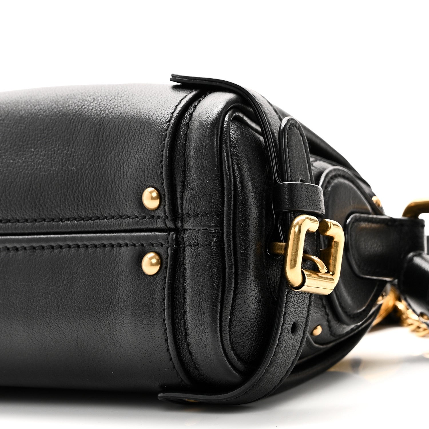 Grained Buffalo Small Paddington Chain Bag Black