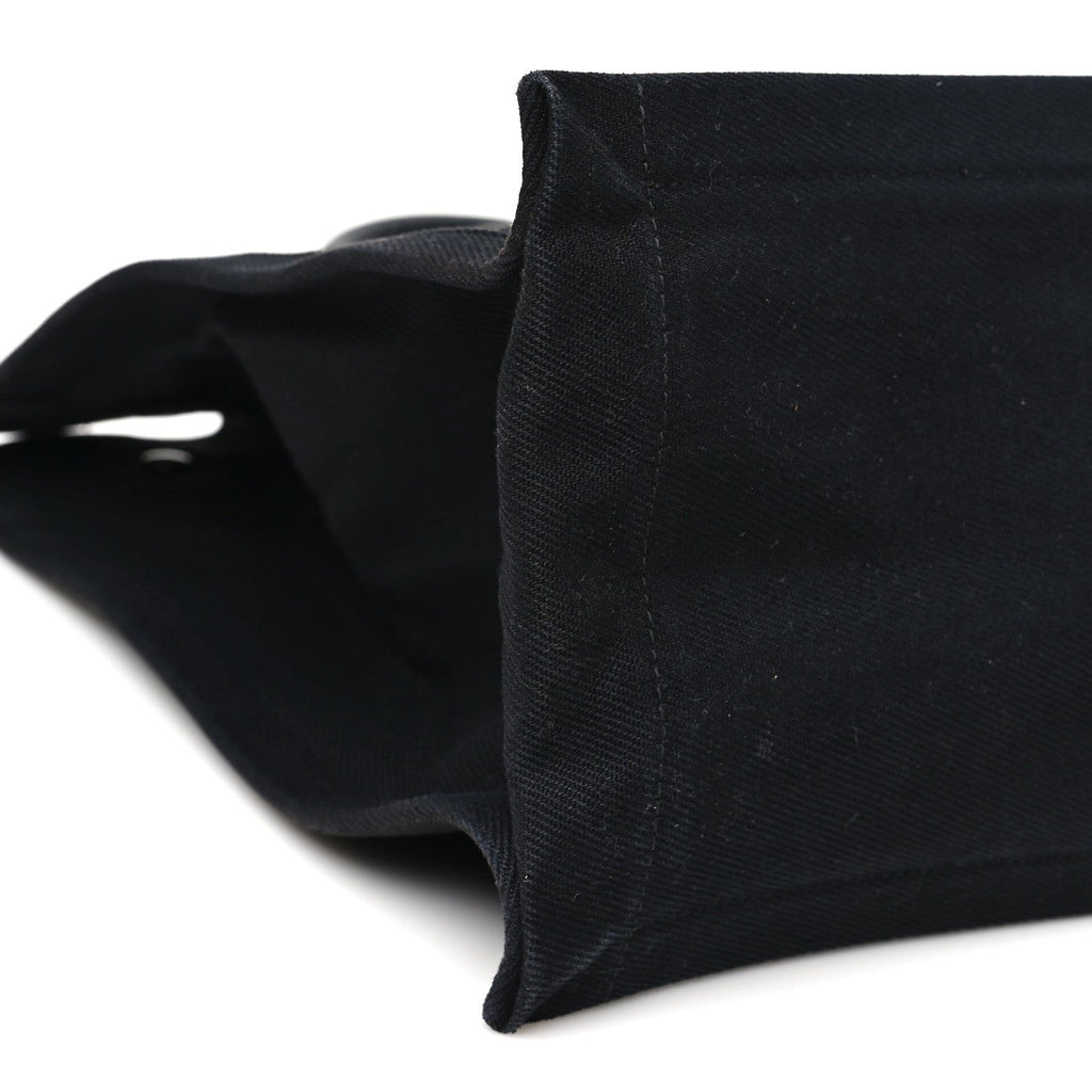 Linen Calfskin Rive Gauche Tote Black