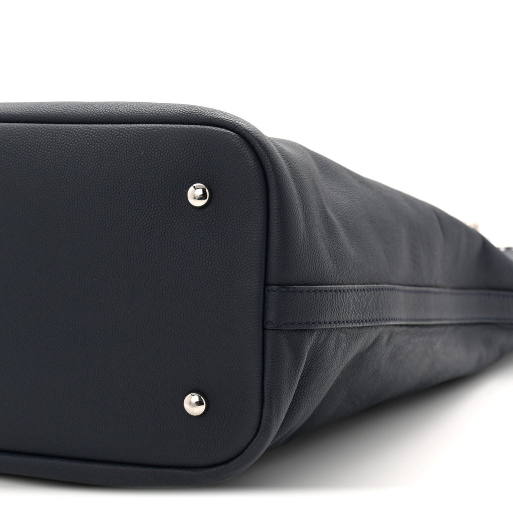Calfskin Large Coco Eyelets Shopping Tote Navy