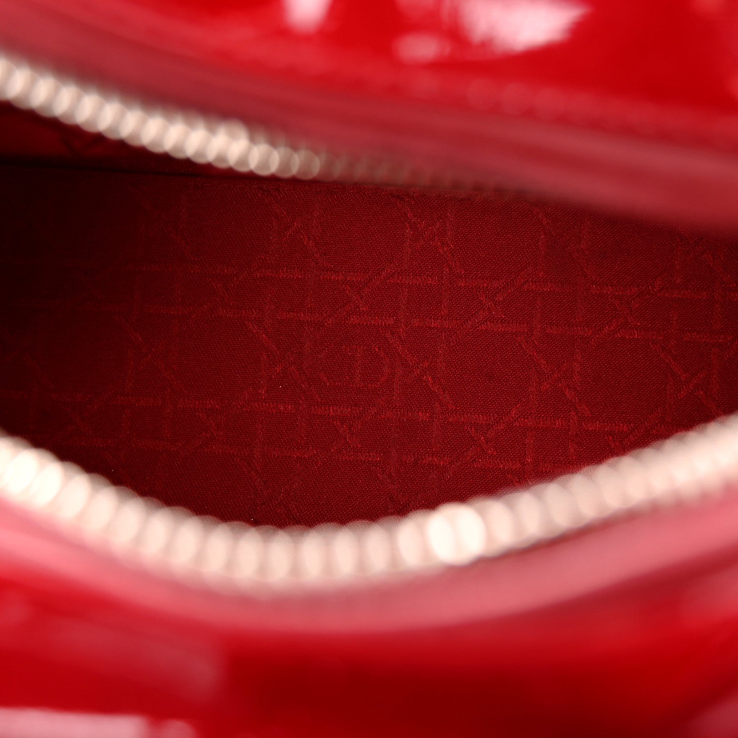 Patent Cannage Medium Lady Dior Red