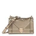 Metallic Patent Micro-Cannage Small Diorama Flap Bag Gold