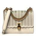 Vitello Grace Openwork Small Kan I Shoulder Bag White Ice