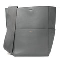 Soft Grained Calfskin Sangle Bucket Bag Grey