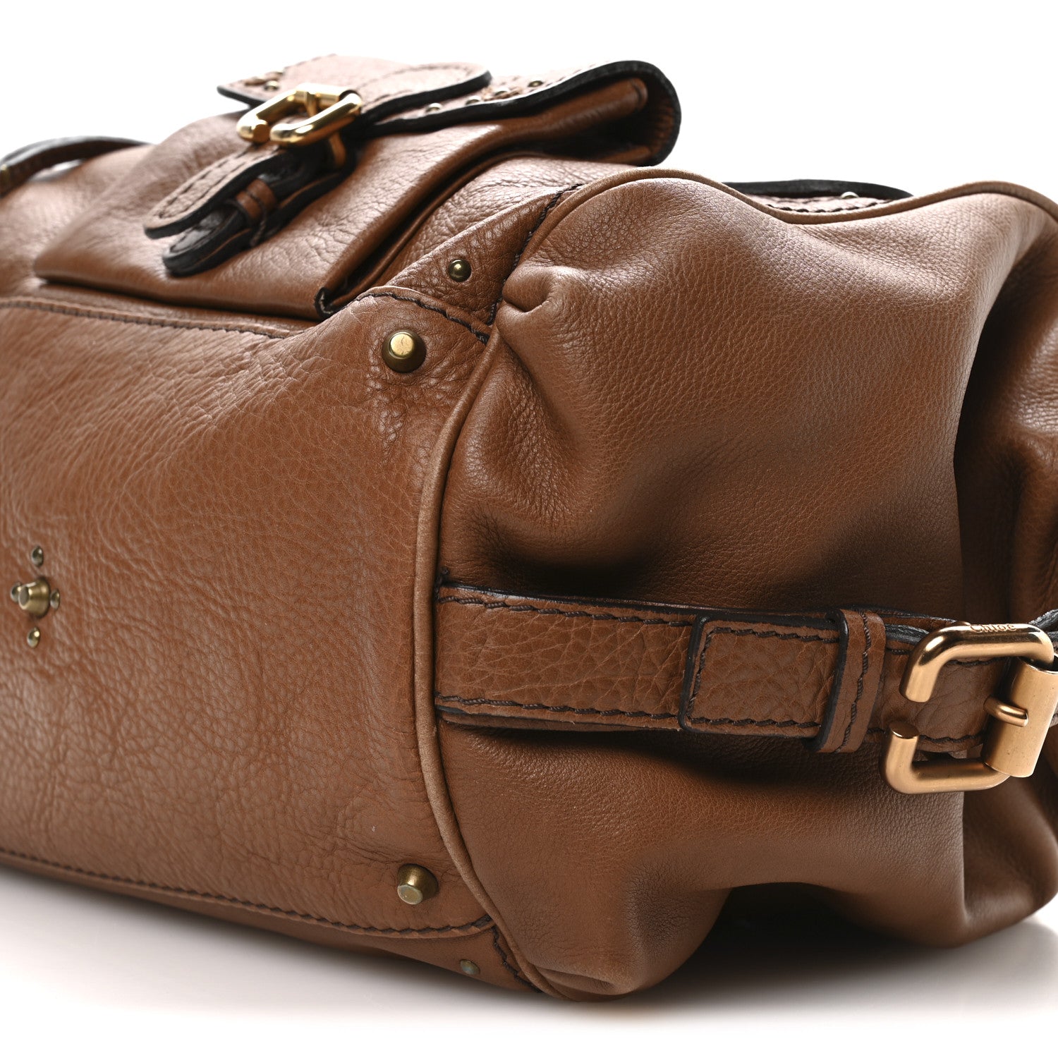 Calfskin Paddington Front Pocket Tote Muscade