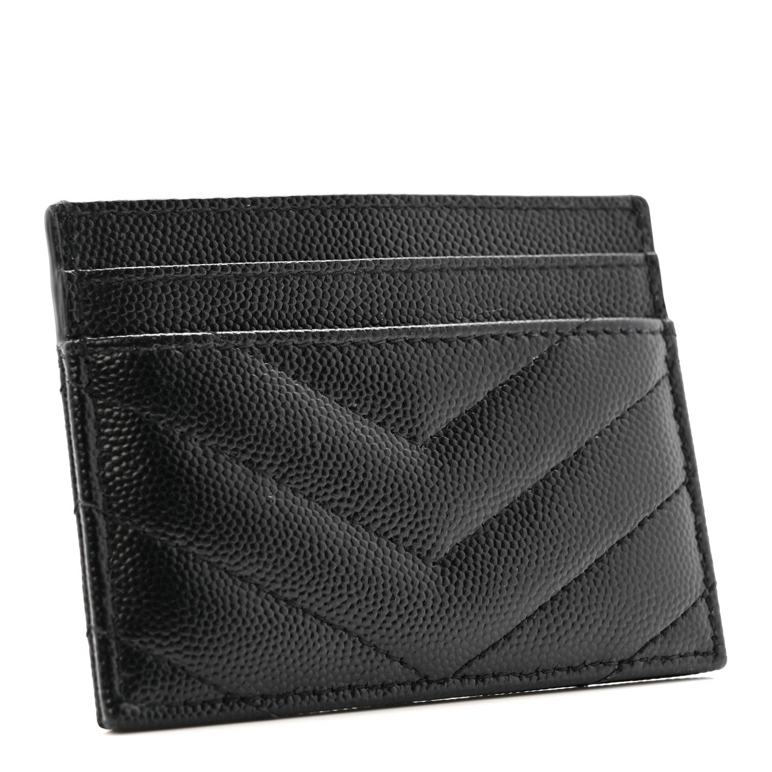 Grain De Poudre Matelasse Chevron Monogram Credit  Case Black