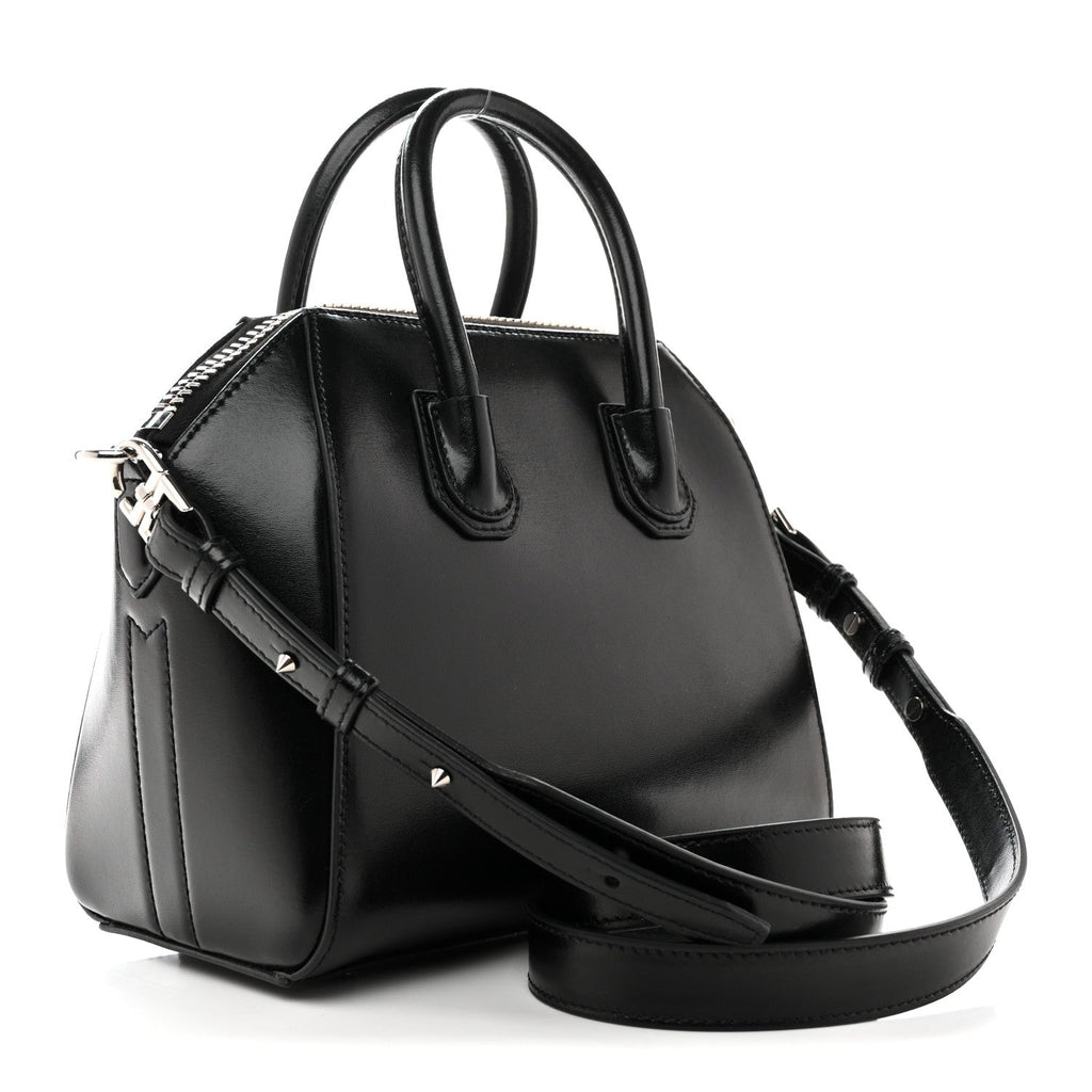 Shiny Lord Calfskin Mini Antigona Black