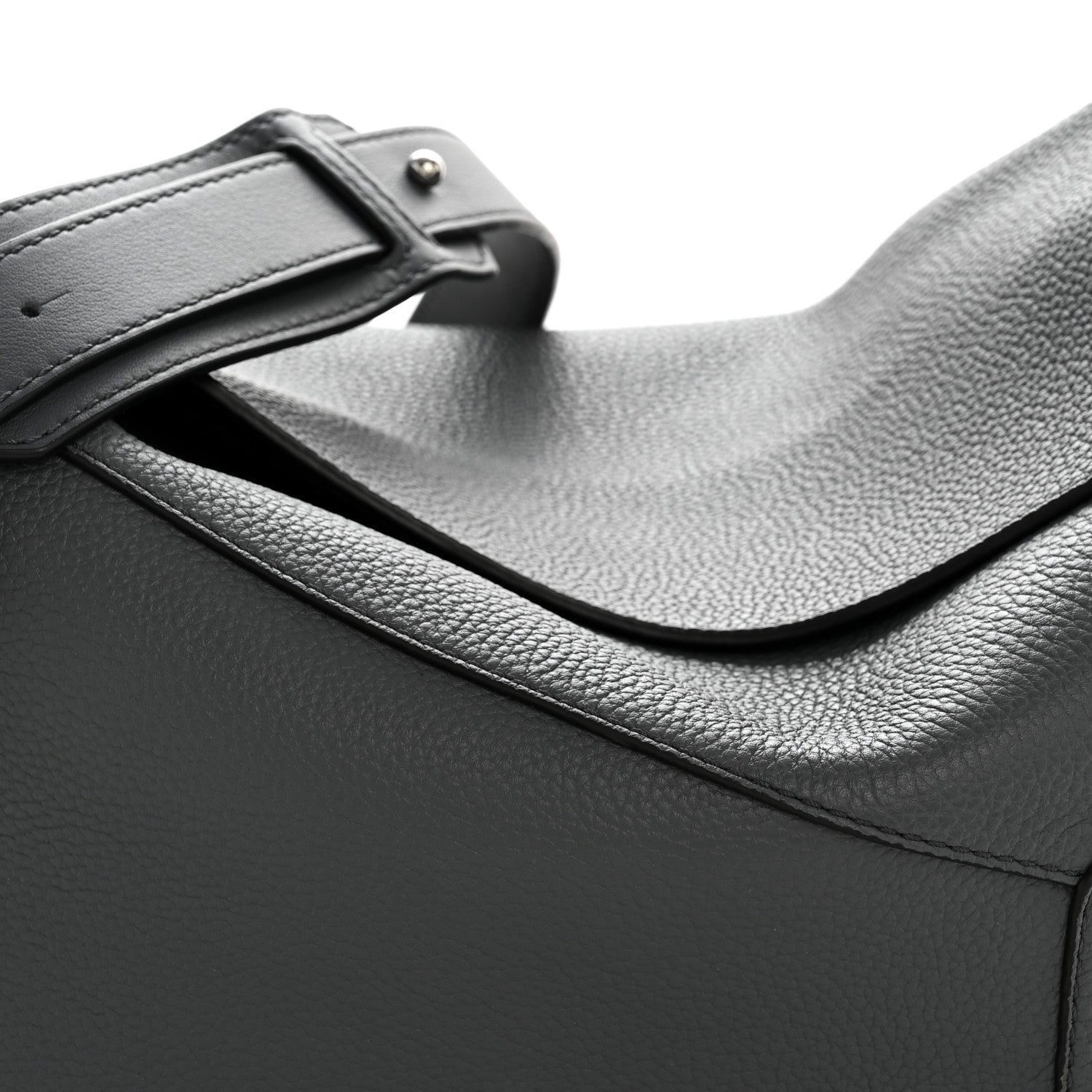 Grained Calfskin Large Puzzle Edge Bag Anthracite