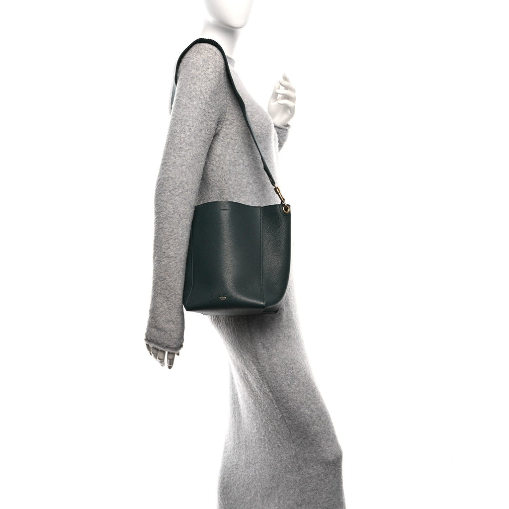 Soft Grained Calfskin Small Sangle Bucket Bag Amazone