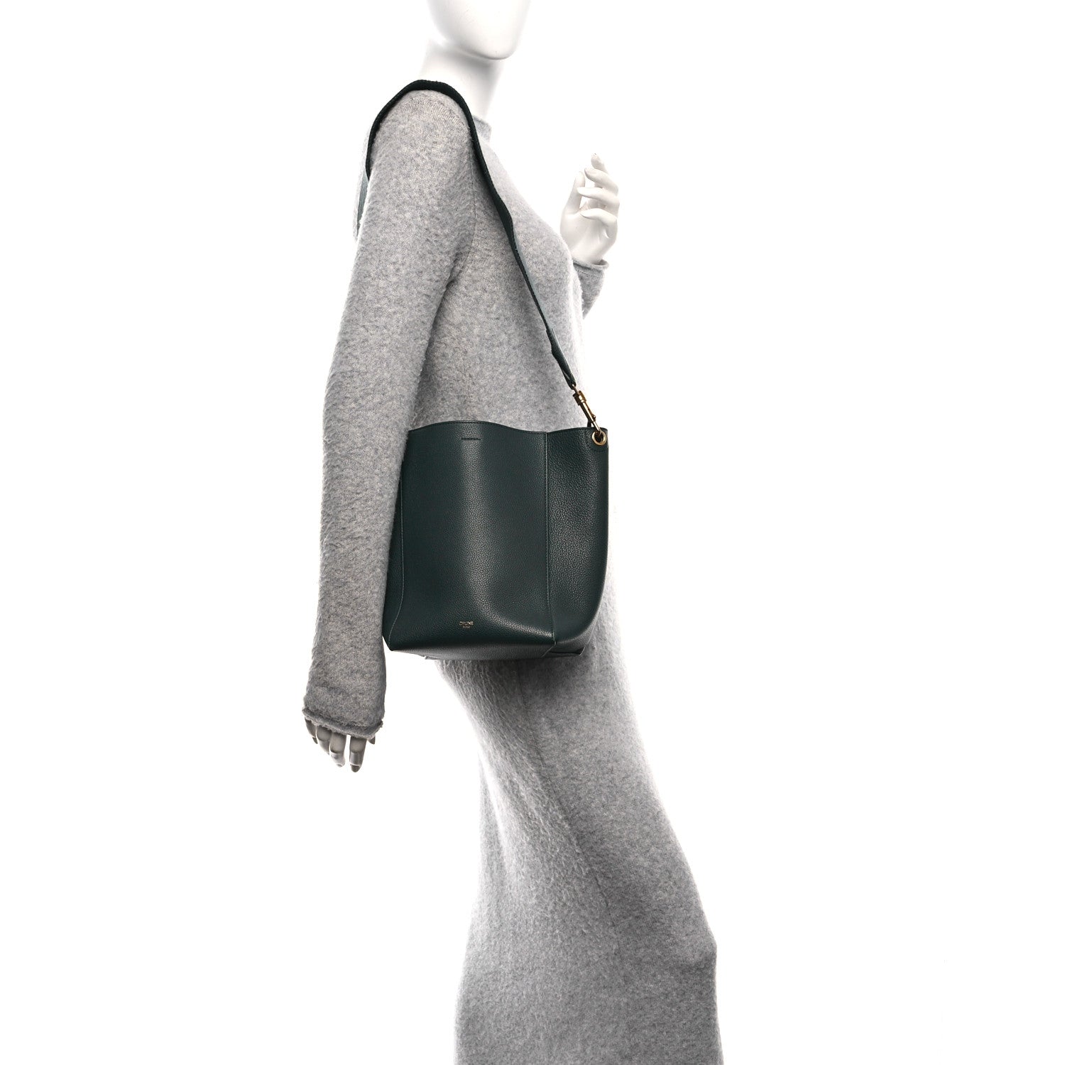 Soft Grained Calfskin Small Sangle Bucket Bag Amazone