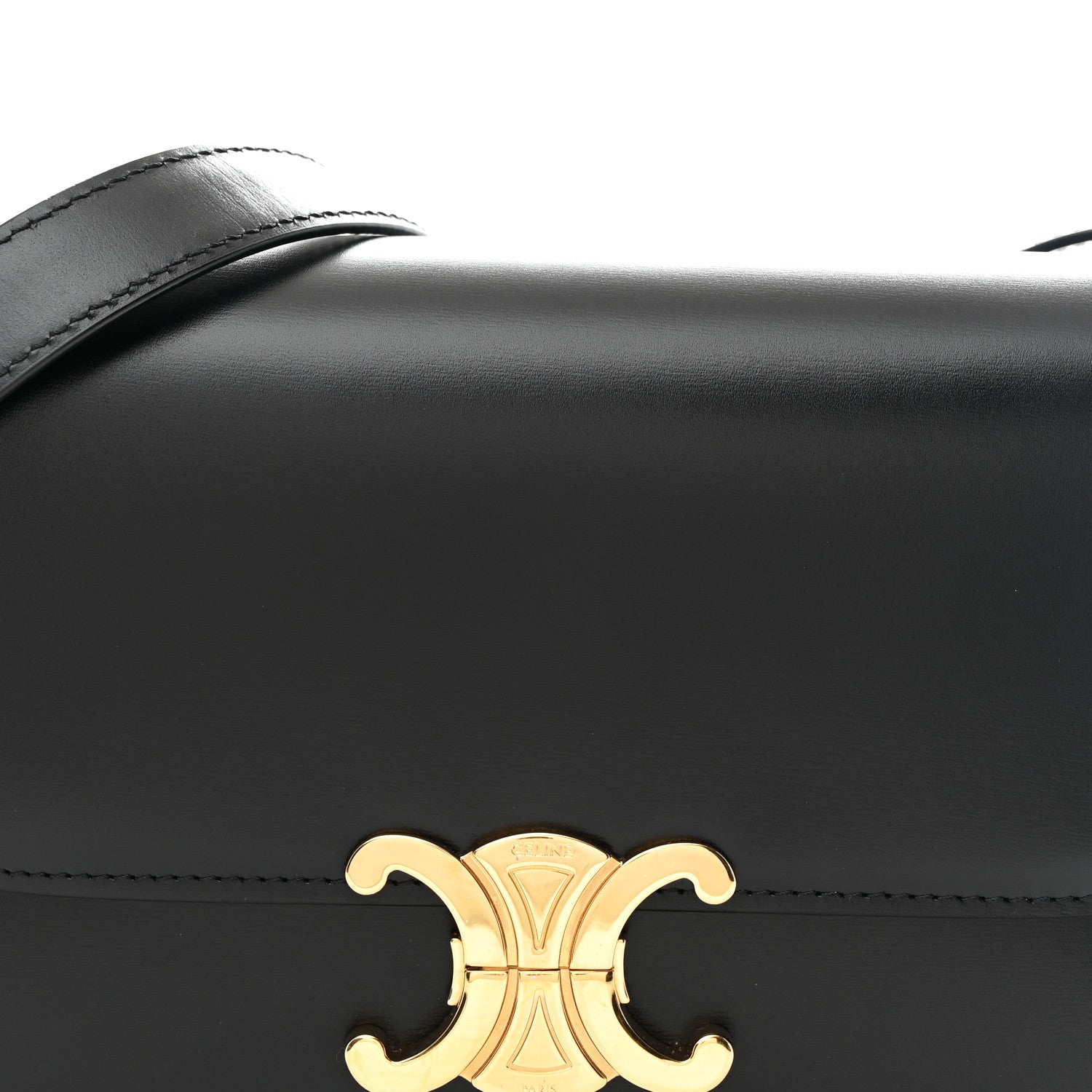 Shiny Calfskin Medium Triomphe Black