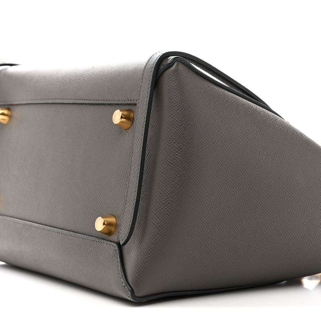 Grained Calfskin Mini Belt Bag Grey