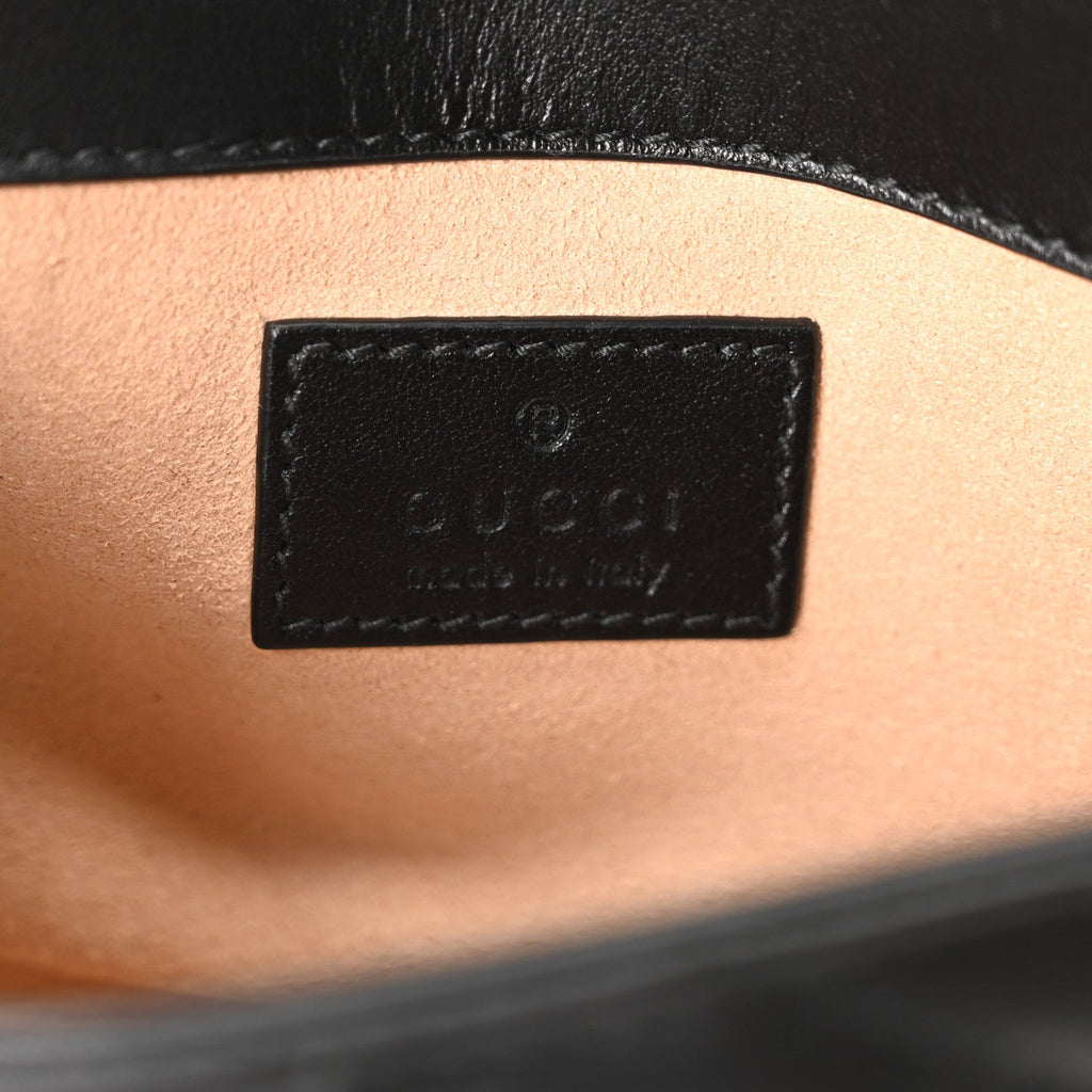 Calfskin Matelasse Monochrome GG Marmont Chain Belt Bag Black