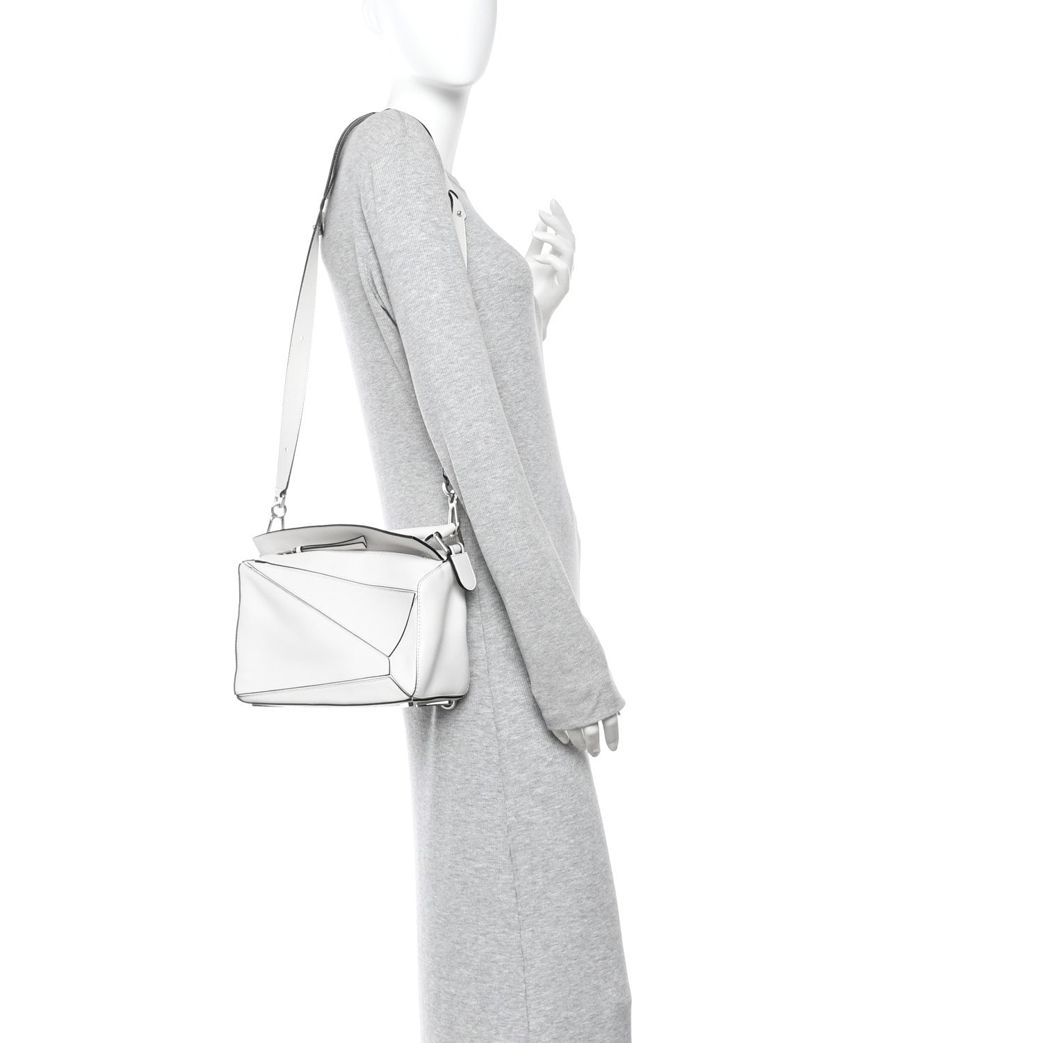 Calfskin Small Puzzle Bag White