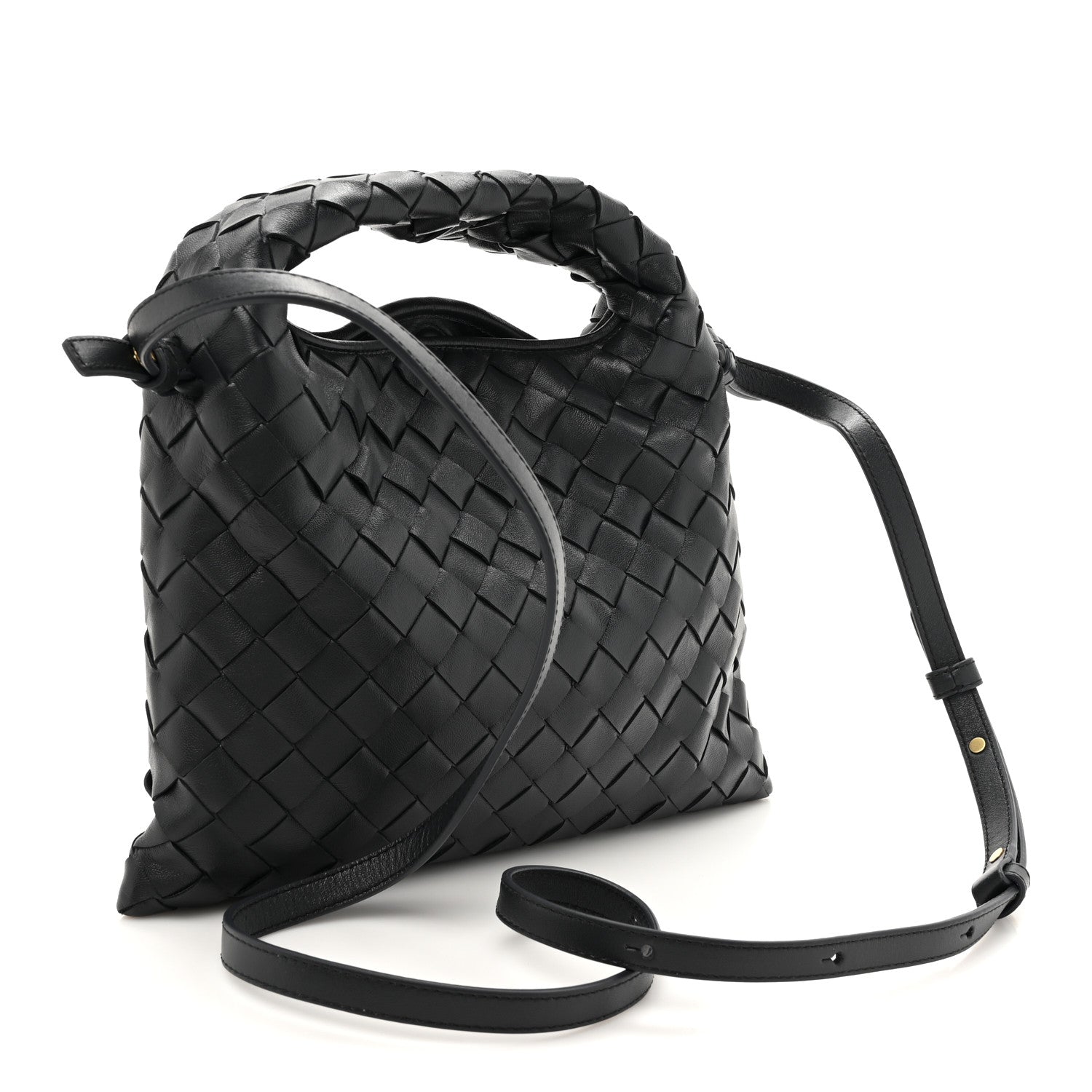 Calfskin Intrecciato Mini Hop Black