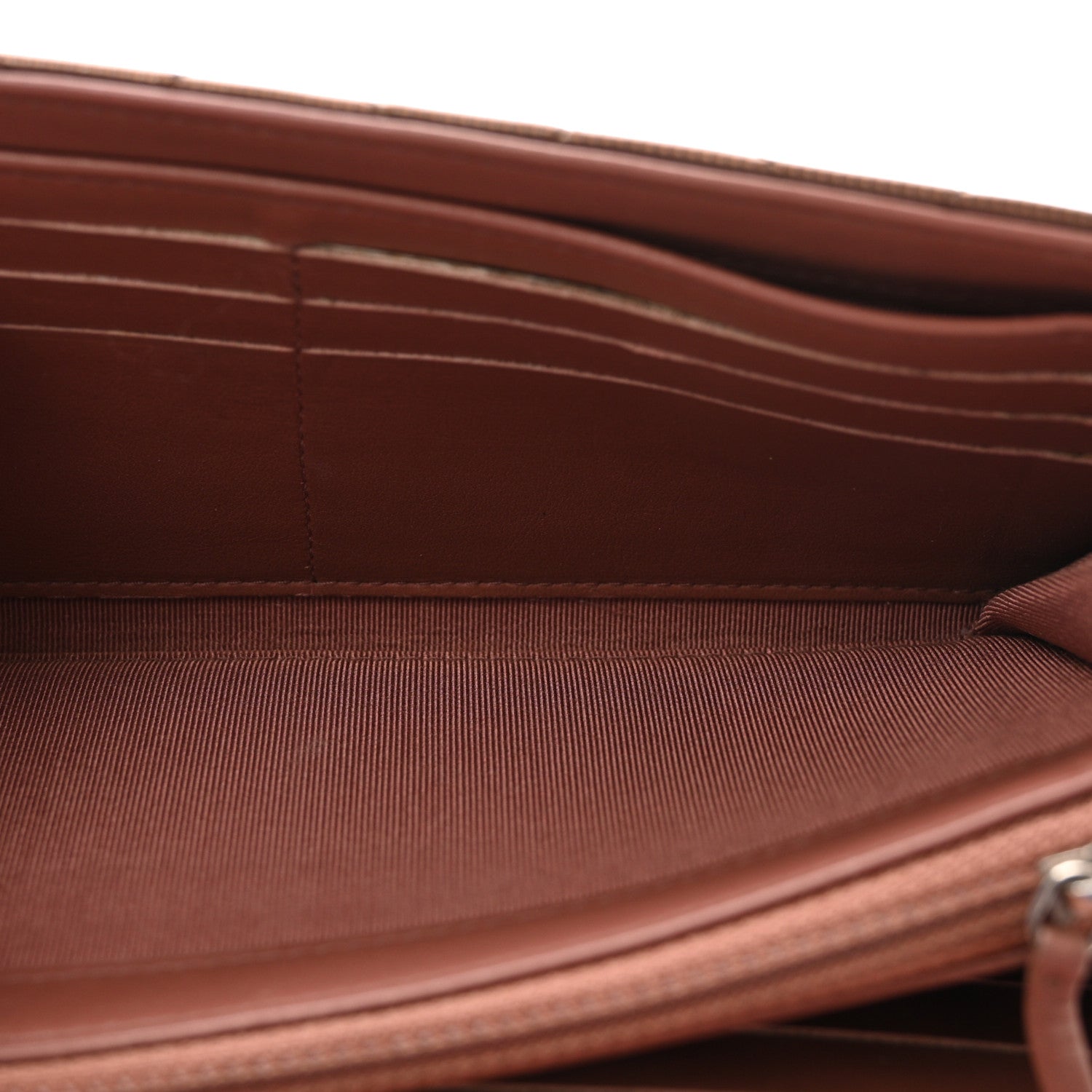 Striated Patent Quilted Large Gusset Flap Wallet Bronze