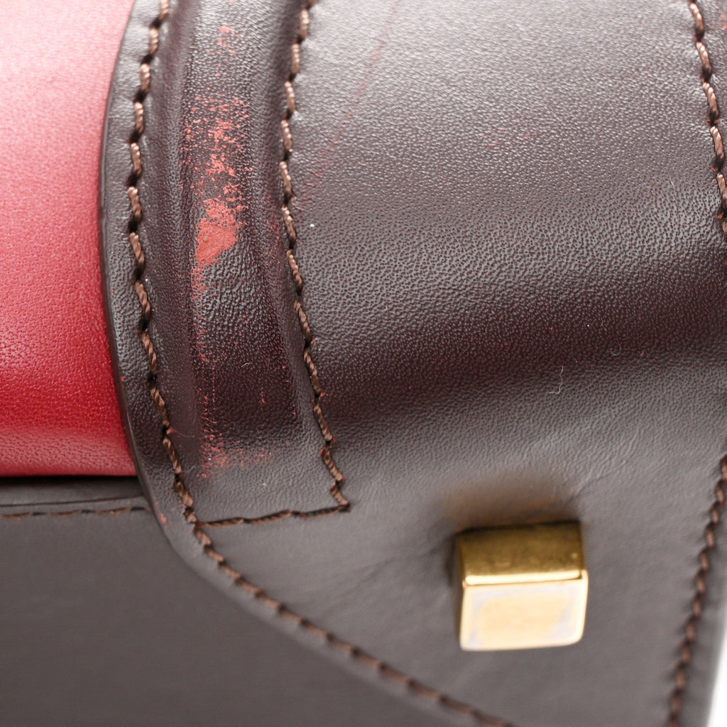 Satin Calfskin Mini Tri-Color Luggage Blood