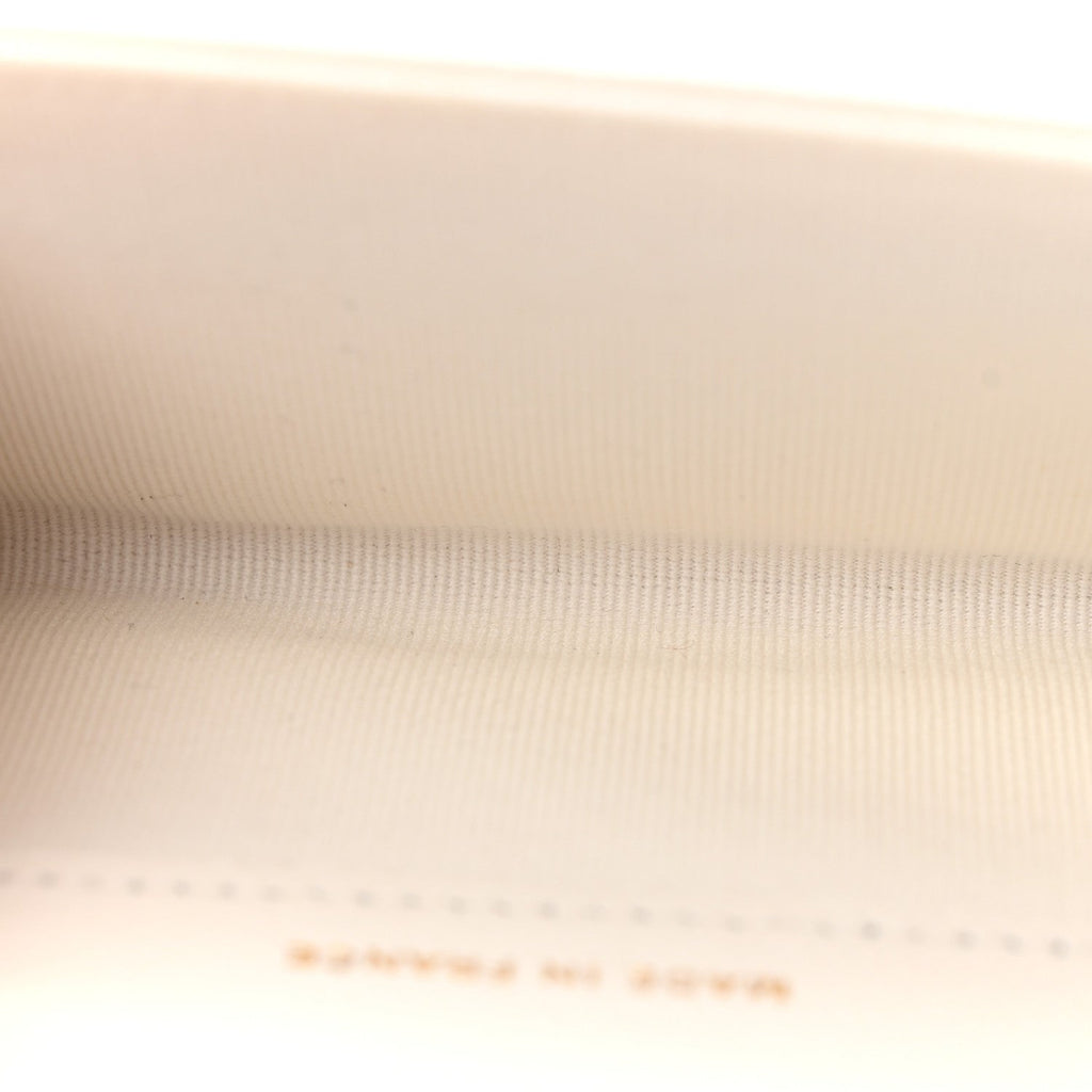 Caviar Quilted Flap  Holder Wallet White