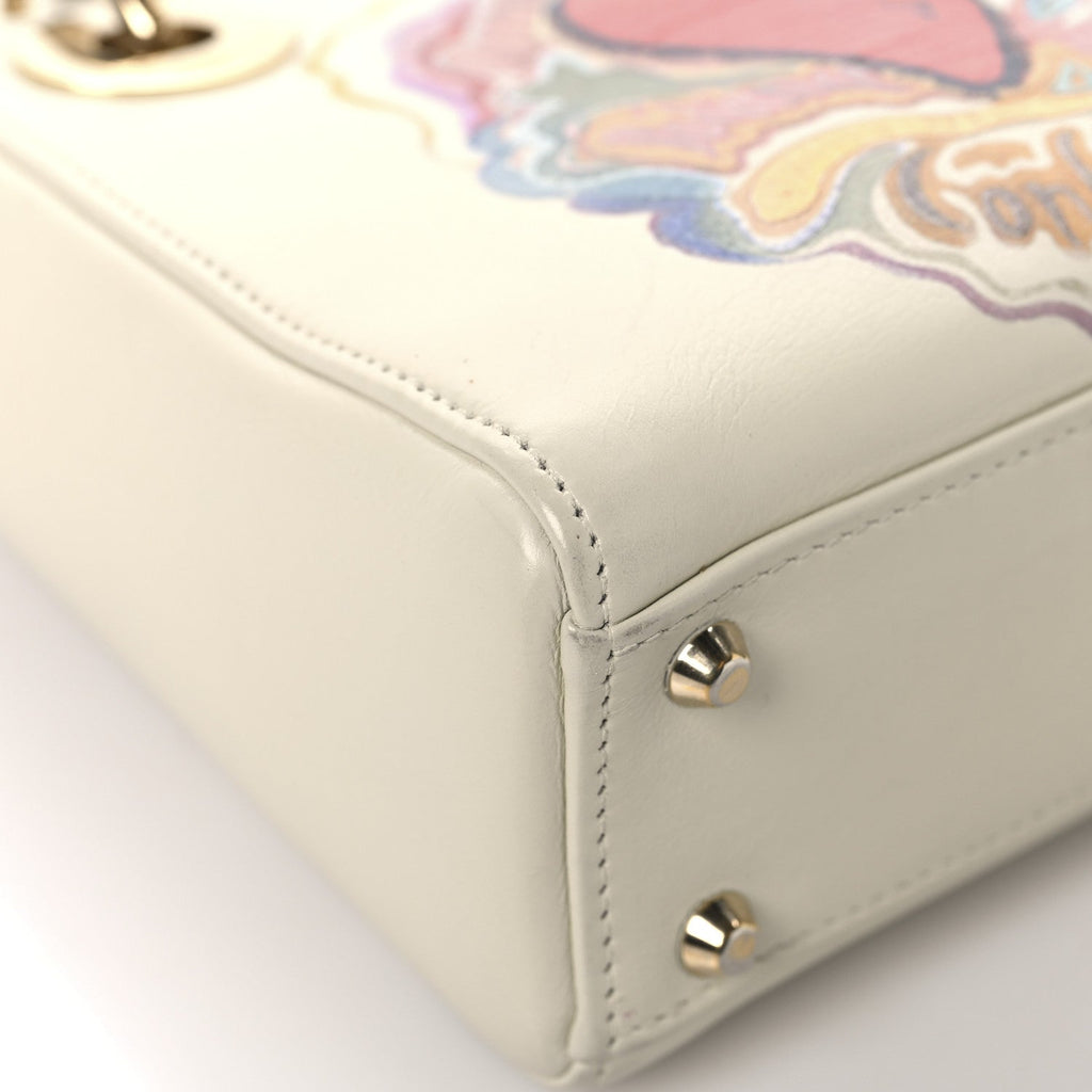 Calfskin Niki De Saint Phalle Dioramour Mini Supple Lady Dior White Multicolor