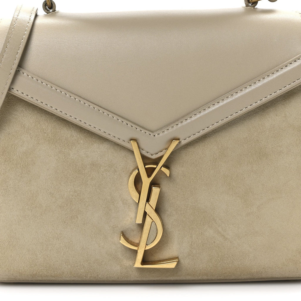 Kid Suede Smooth Calfskin Mini Classic Monogram Cassandra Top Handle Sea Salt