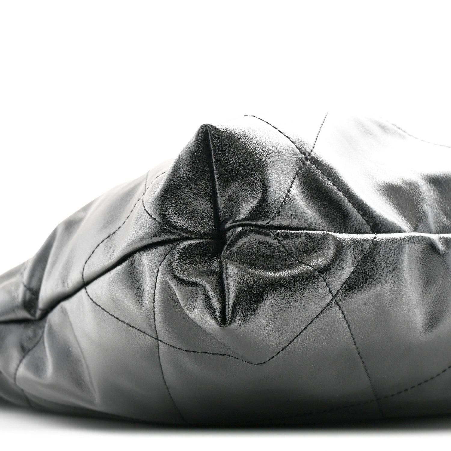 Shiny Calfskin Quilted Small Chanel 22 Black