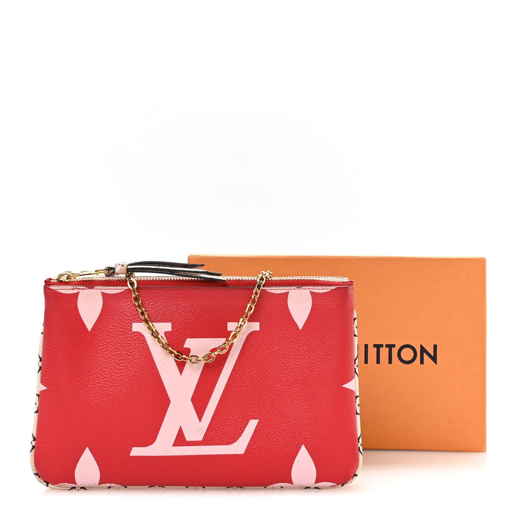 Monogram Giant Double Zip Pochette Rouge
