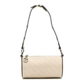 Sakai Be Green Calfskin Diagonal Stitched Mini Blondie Barrel Shoulder Bag Mystic White