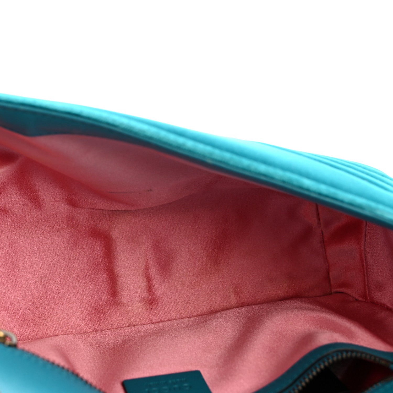 Velvet Matelasse Small GG Marmont Shoulder Bag Pavone Cyan
