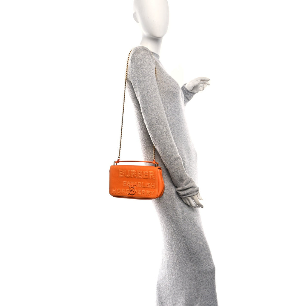 Canvas Horseferry Print Small Lola Bag Deep Orange