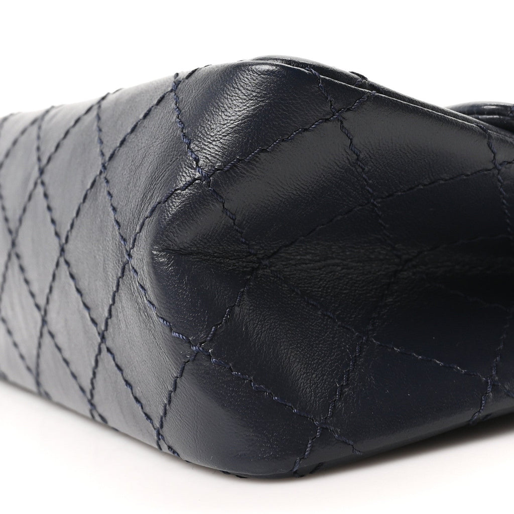 Aged Calfskin Quilted 2.55 Reissue Mini Flap Navy