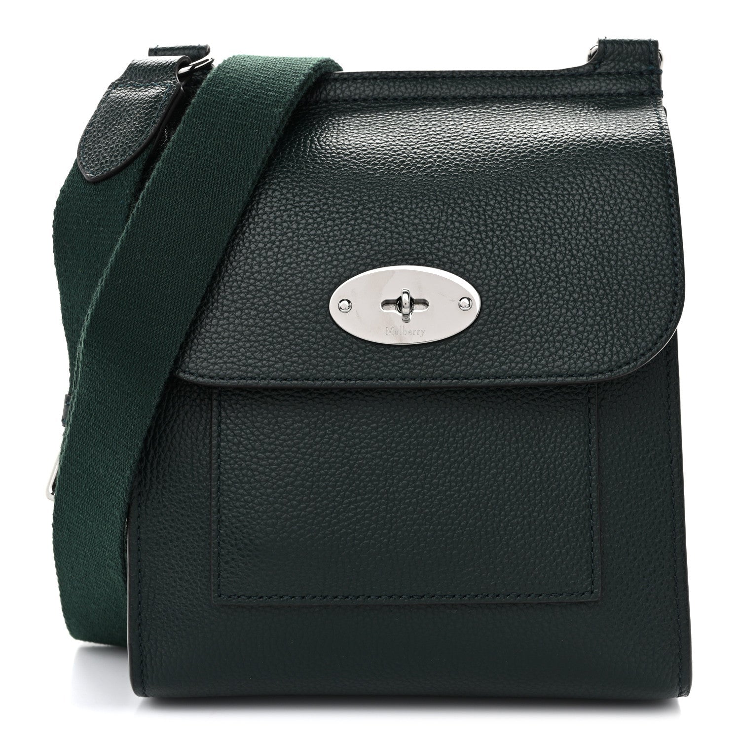 Small Classic Grain Calfskin New Antony Messenger Crossbody Mulberry Green